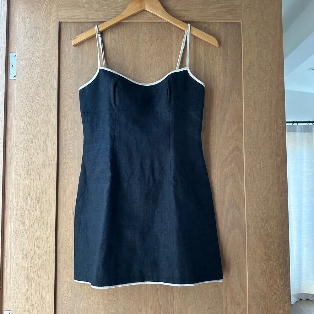 NWT Lovers and Friends Miles Black Linen Mini Dress Size Small - Picture 6 of 14